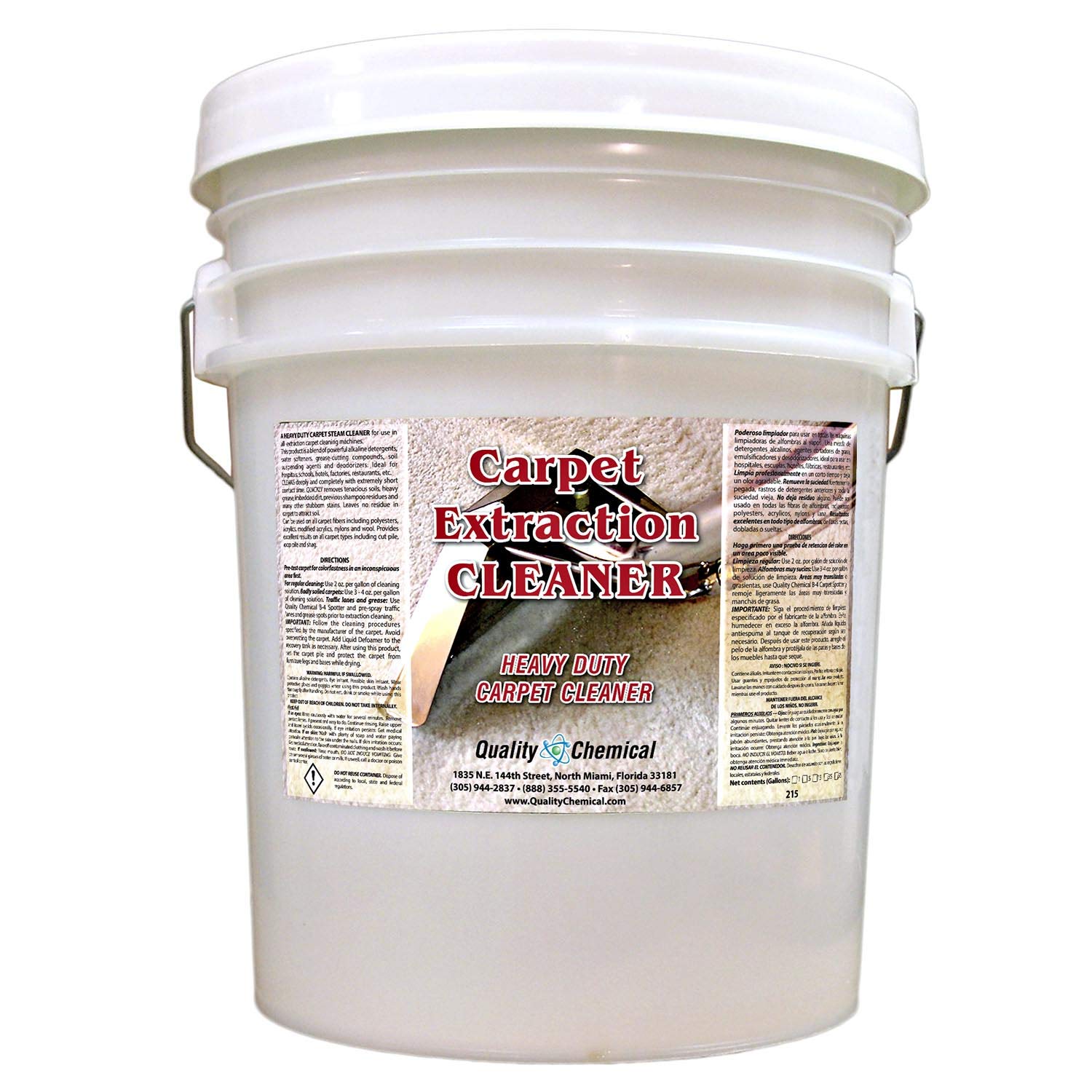 Commercial Carpet Extraction Cleaner and Shampoo. Heavy-duty carpet cleaner for use in all extraction type machines.-5 gallon pail