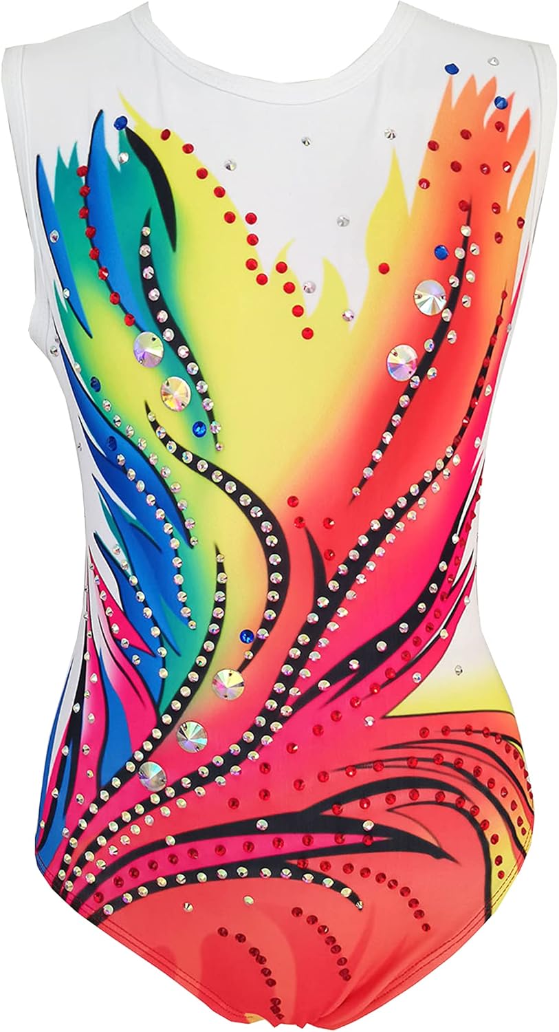 Rhythmic Gymnastics Leotards Seven-colored Phoenix Flower Girls Competition Performance