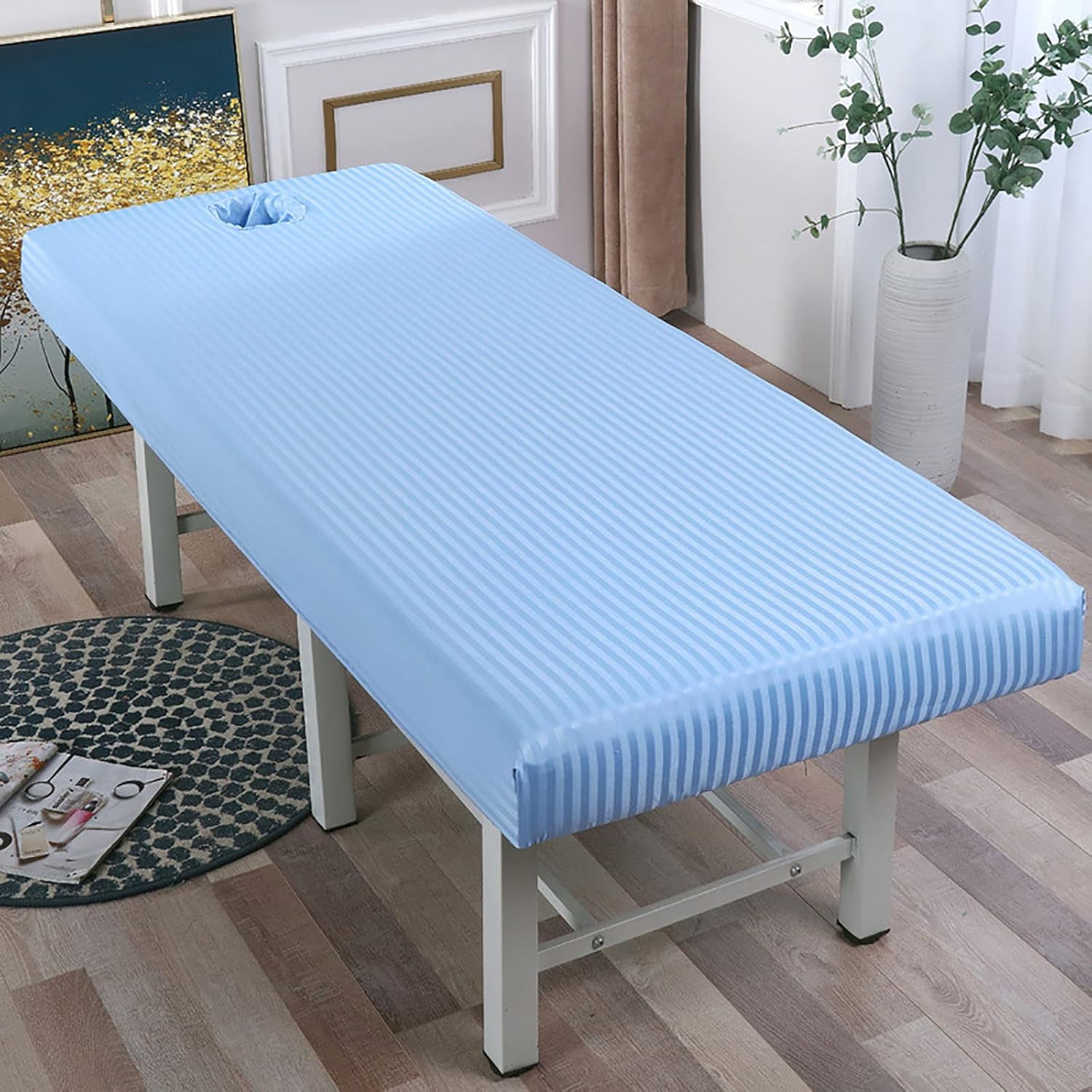 ZYFAB Massage Table Sheet, Massage Couch Fitted Sheets for Beauty Salon Spa Forepart Hole Elastic All-Round Wrap Massage Bed Cover,Red,190x70cm