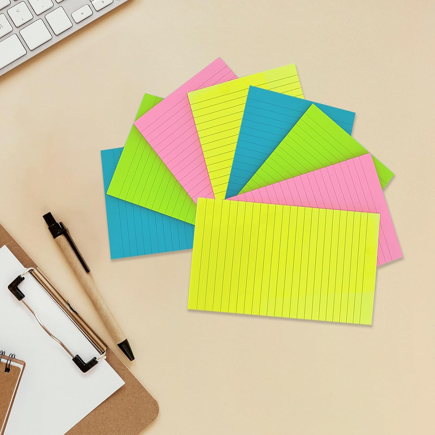 16 Pads Lined Sticky Notes 5 x 8 in, Bright Colors, Colorful Large Sticky Notes with Lines Self-Stick Note Pads for Office School Supplies, 50 Sheets/Pad,16 Pads, 800 Sheets Total, 4A 5084-N-Lx4