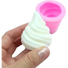 Natucraft Silicone Ice Cream Scoop Realistic Whipped Cream Soft Serve Mold, BPA & Latex Free, Turquoise Blue, Baking Molds