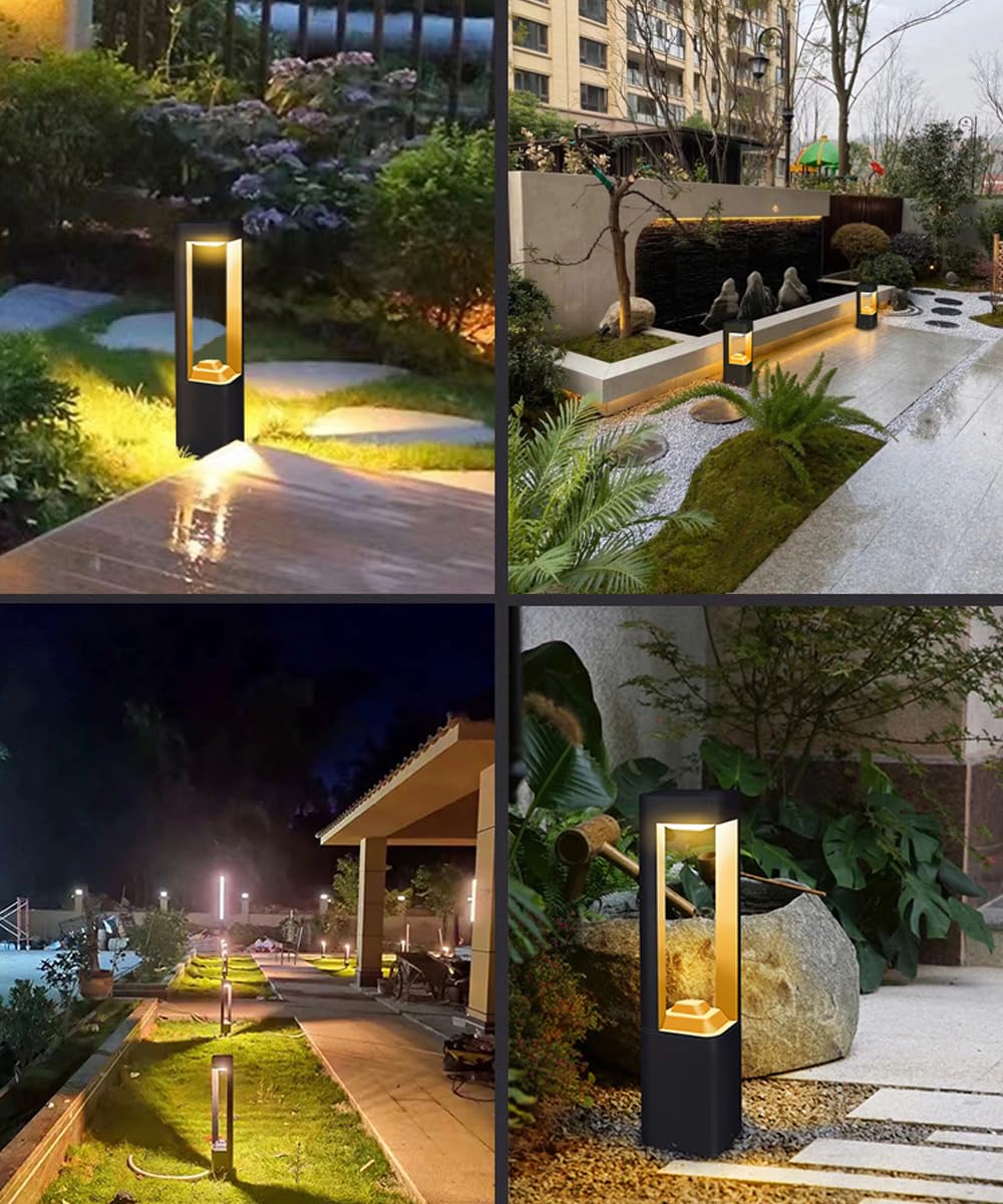 TRIVIDHA Solar-Wegleuchte für den Außenbereich, 10 W, LED, Solar-Landschaft, Weglicht, modernes Aluminium-Gartenlicht mit IP65 wasserdicht, externe Solar-Pollerleuchten für Vorder- und Hintertür,