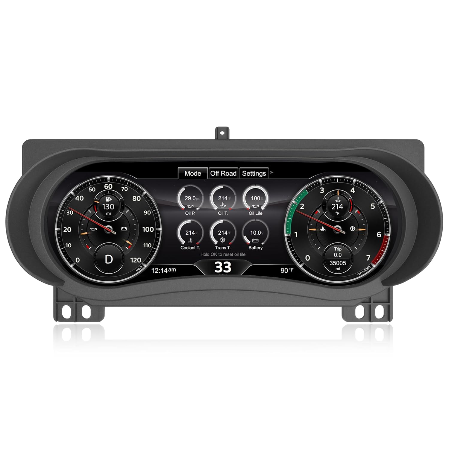 12.3" Digital Cluster for Jeep Wrangler JL 2018-2023 and for Gladiator 2018-2023, Car Gauge Dash with Multi UI Styles, Aftermarket Automotive Dashboard Replacement Plug Play Panel