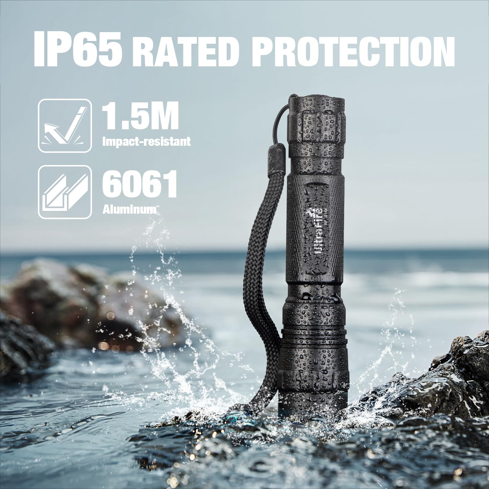 UltraFire WF-501BX Linterna táctica recargable 1000 lúmenes 3 modos funda de cinturón linterna policía seguridad fuerzas del orden camping actividades al aire libre