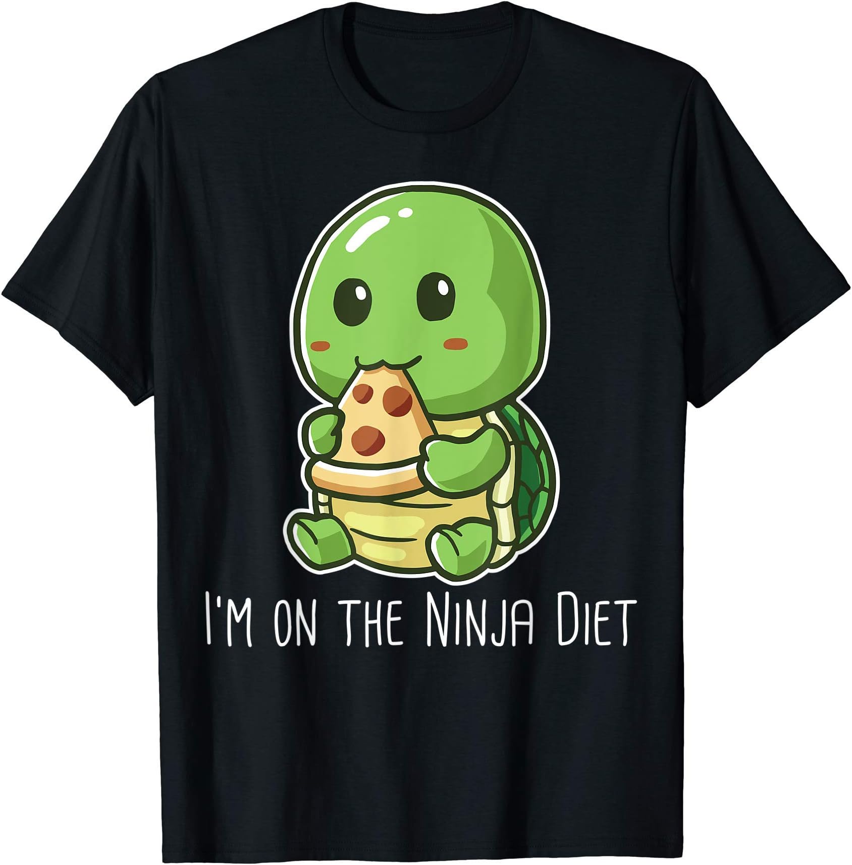 I'm On The Ninja Diet Funny Turtle Eating Pizza Nerd Geek T-Shirt