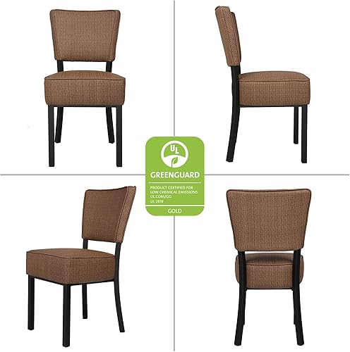 Miniatura 6 de LUCKYERMORE Juego de 2 sillas de cocina y comedor, modernas sillas laterales de piel sintética con cojín suave para sala de estar, dormitorio,