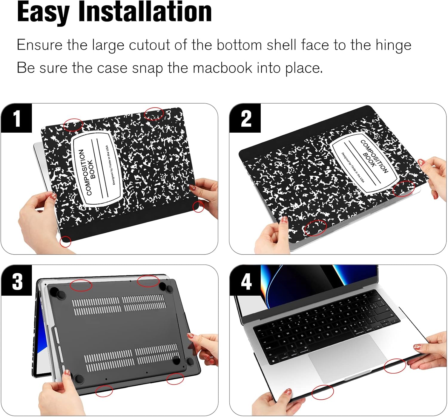 Fintie Case for MacBook Pro 14 Inch A3434 A3112 A3185 A3401 A2992 A2918 A2779 A2442 (2021-2025) - Snap On Hard Shell Cover for MacBook Pro 14" M5/M4/M3/M2/M1 Pro/Max Chip, Composition Book - Image 8