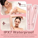 Dermave Bikini Shaver, 2 in 1 Bikini Trimmer Women Waterproof Dual Head Shaver Women, Wet & Dry Womens Electric Razor for Pubic Hair Underarm Leg Arm Body Face(Pink)