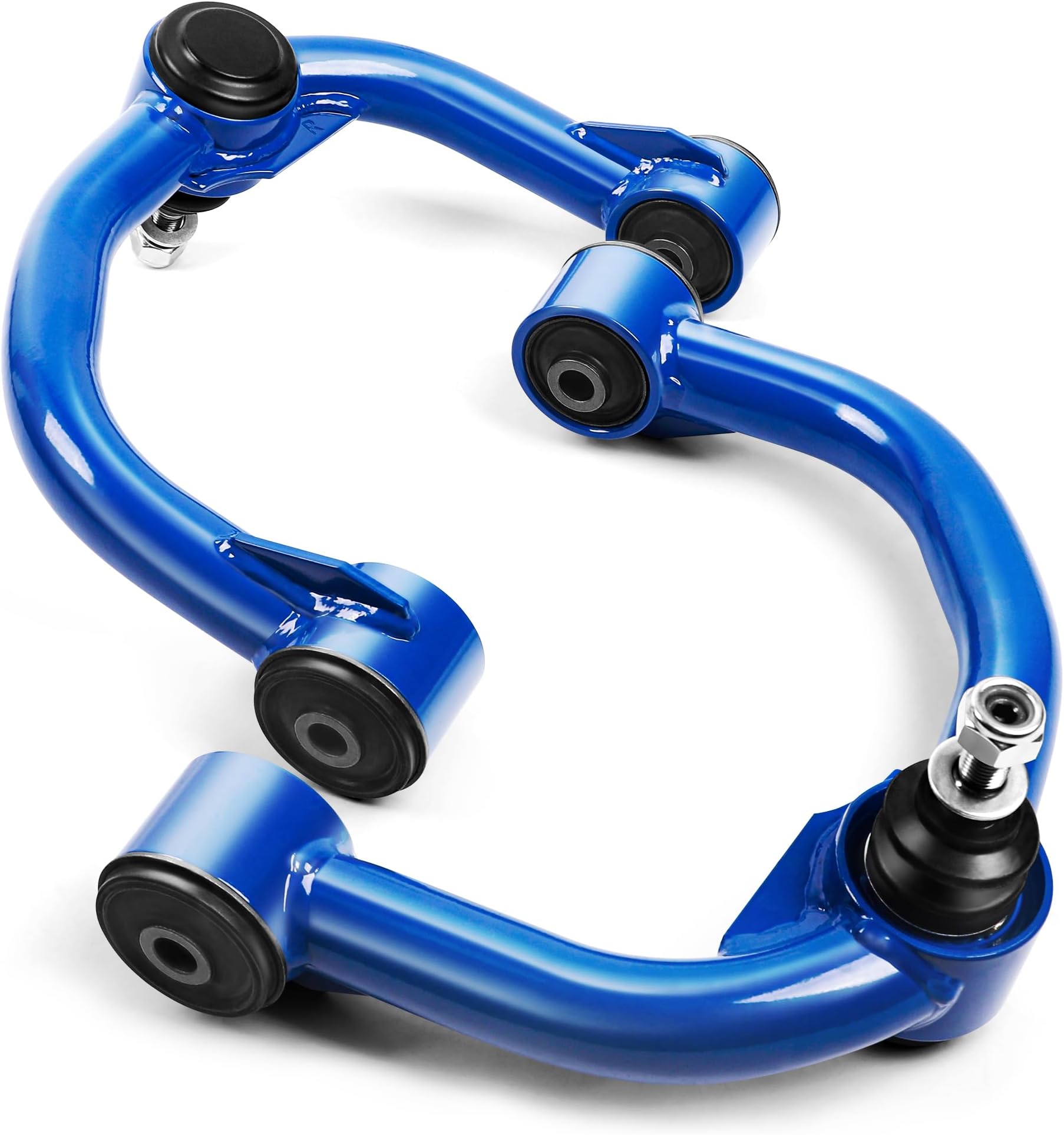 Front Upper Control Arms for 2004-2024 F150 2WD 4WD with Ball Joint, 2-4" Lift 2 PCS Blue Tubular Suspension kit Adjustable Control Arm, Replace OEM Factory Suspension Arms