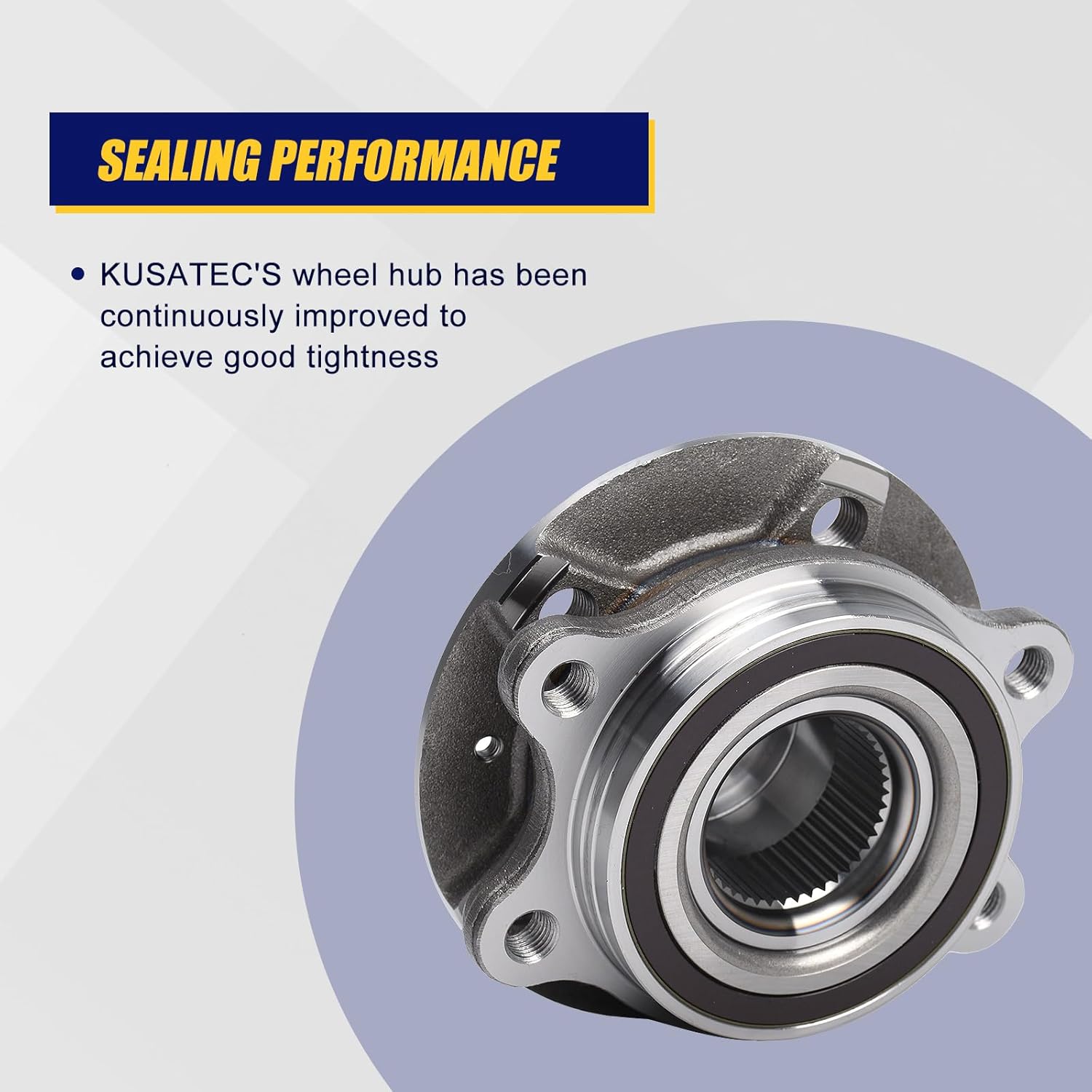 KUSATEC 513301-K Front/Rear Wheel Bearing and Hub Assembly Compatible with 2008-2015 Audi A4 A5 A6 A7 A8 Quattro RS5 RS7 allroad Q5 SQ5 S4 S5 S6 S7 S8