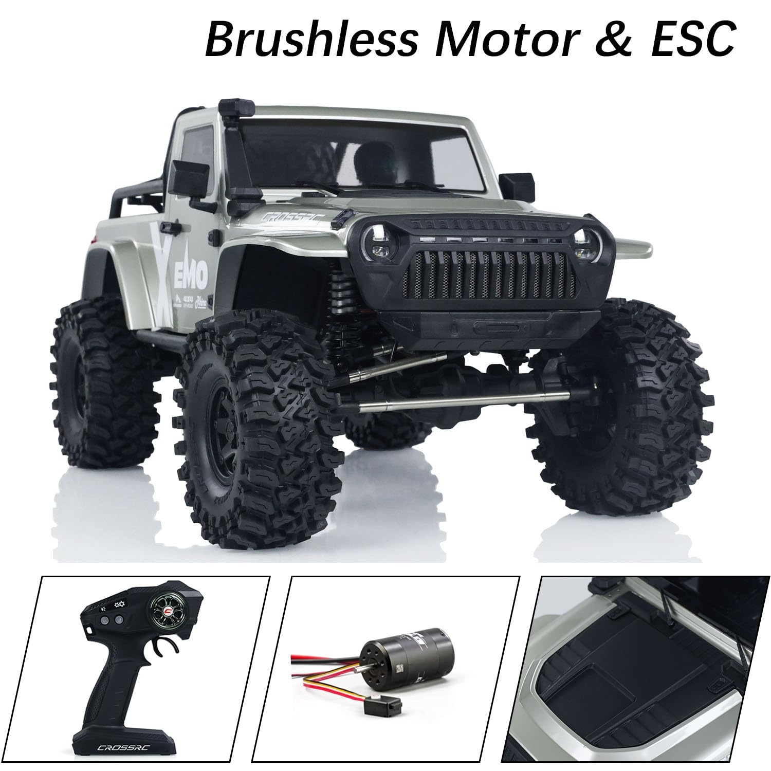 Amazon.co.jp: wheelfun 1/8 4X4 ラジコンクローラーカー CROSSRC エモ