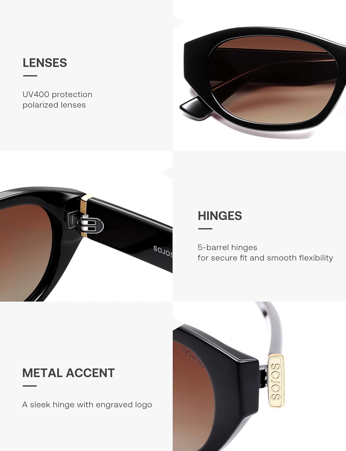 SOJOS Trendy Rectangle Polarized Sunglasses For Women Men Retro Sun Glasses Narrow Square 90s SJ2673 - Image 5