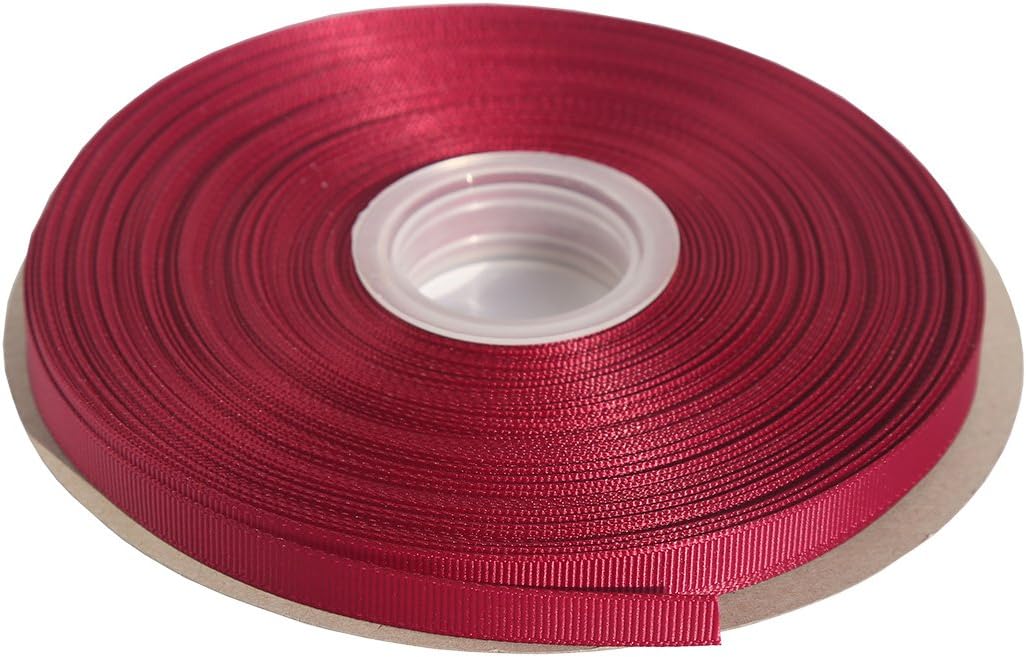 ITIsparkle 9mm Width (3/8") Grosgrain Ribbon 45 Meters (Full Reel) Crafts Gift Wrap Floristry - Burgundy 275# Ribbon