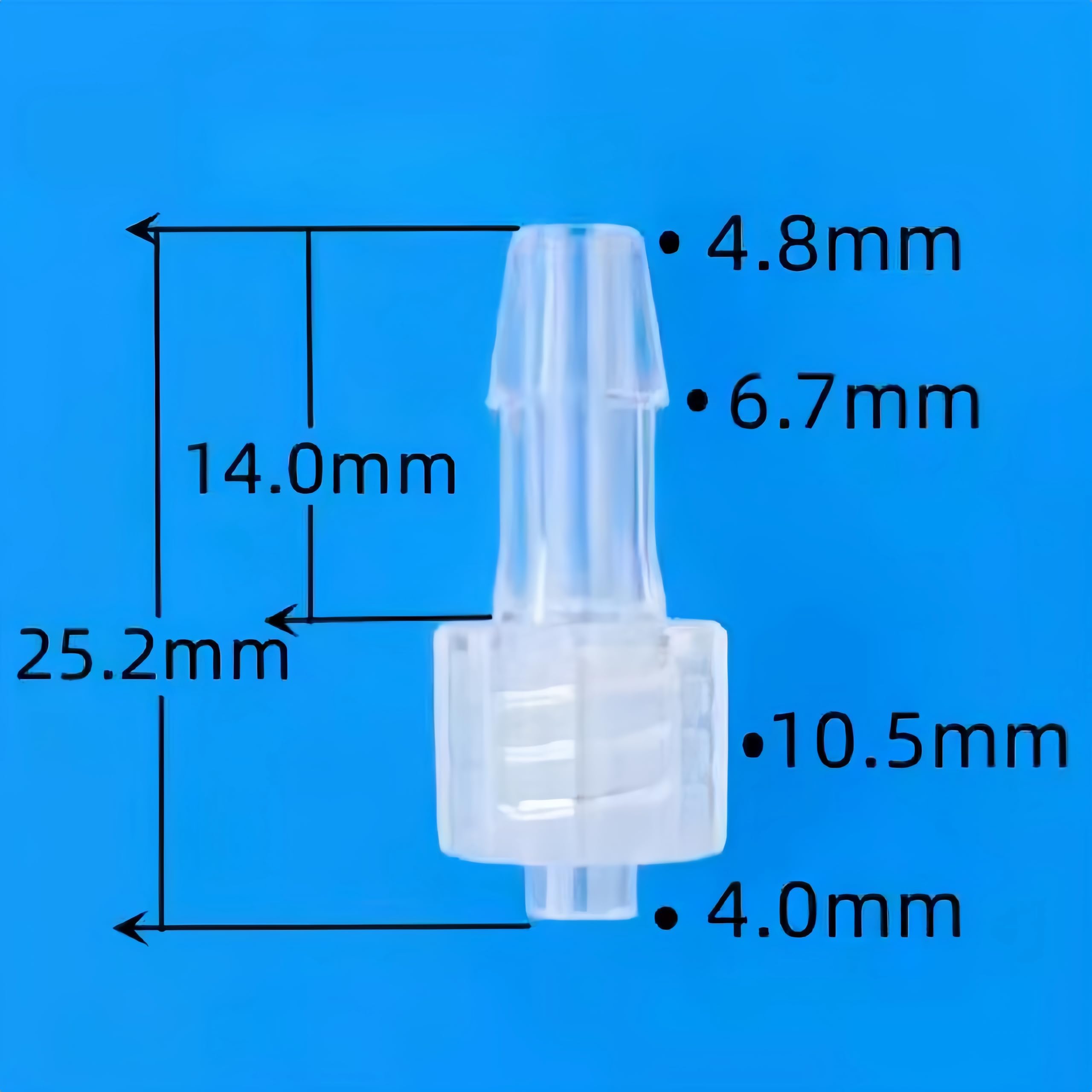 100 Stück männlicher Luer-Lock 3/16 Zoll Polycarbonat-Schlauchtüllen-Adapter for Labor, Lebensmittelmaschinen und Aquarienausrüstung