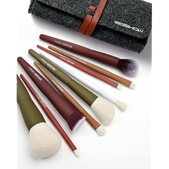 make up brush egg show 5 colors kabuki travel make up brush set with extra soft synthetic fibers for powder rouge concealer for contouring and highlighting applications - vegan