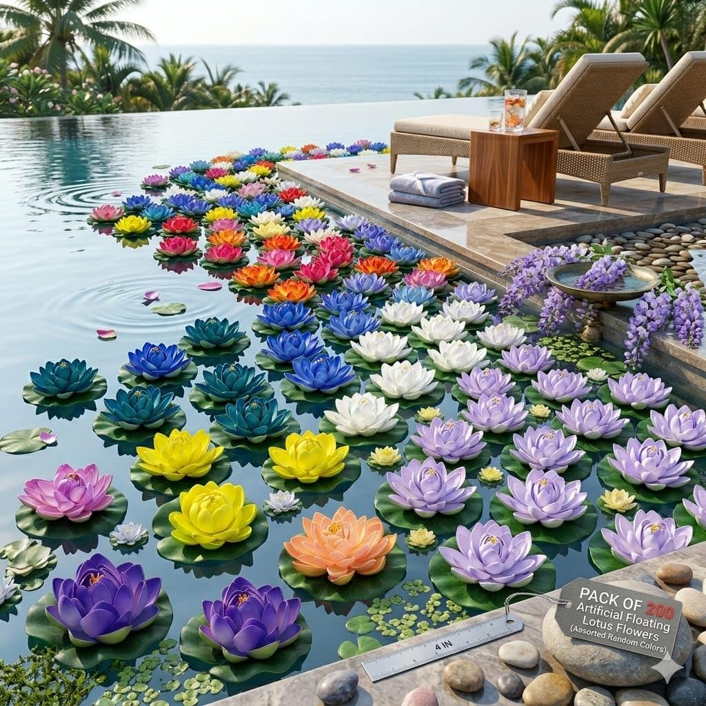 Floating Lotus Flowers - Home & Water Decor -12 Floating Lotus Flowers - Home & Water Decor -12