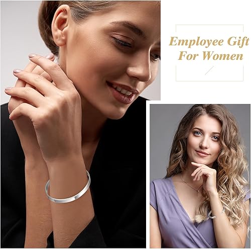 Miniatura 4 de Fumete 12 pulseras inspiradoras a granel para mujeres, joyería grabada personalizada motivacional para regalos de compañeros de trabajo