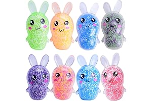 Easter Basket Stuffers for Kids, 8-Pack Easter Squishies Bunny Stress Balls