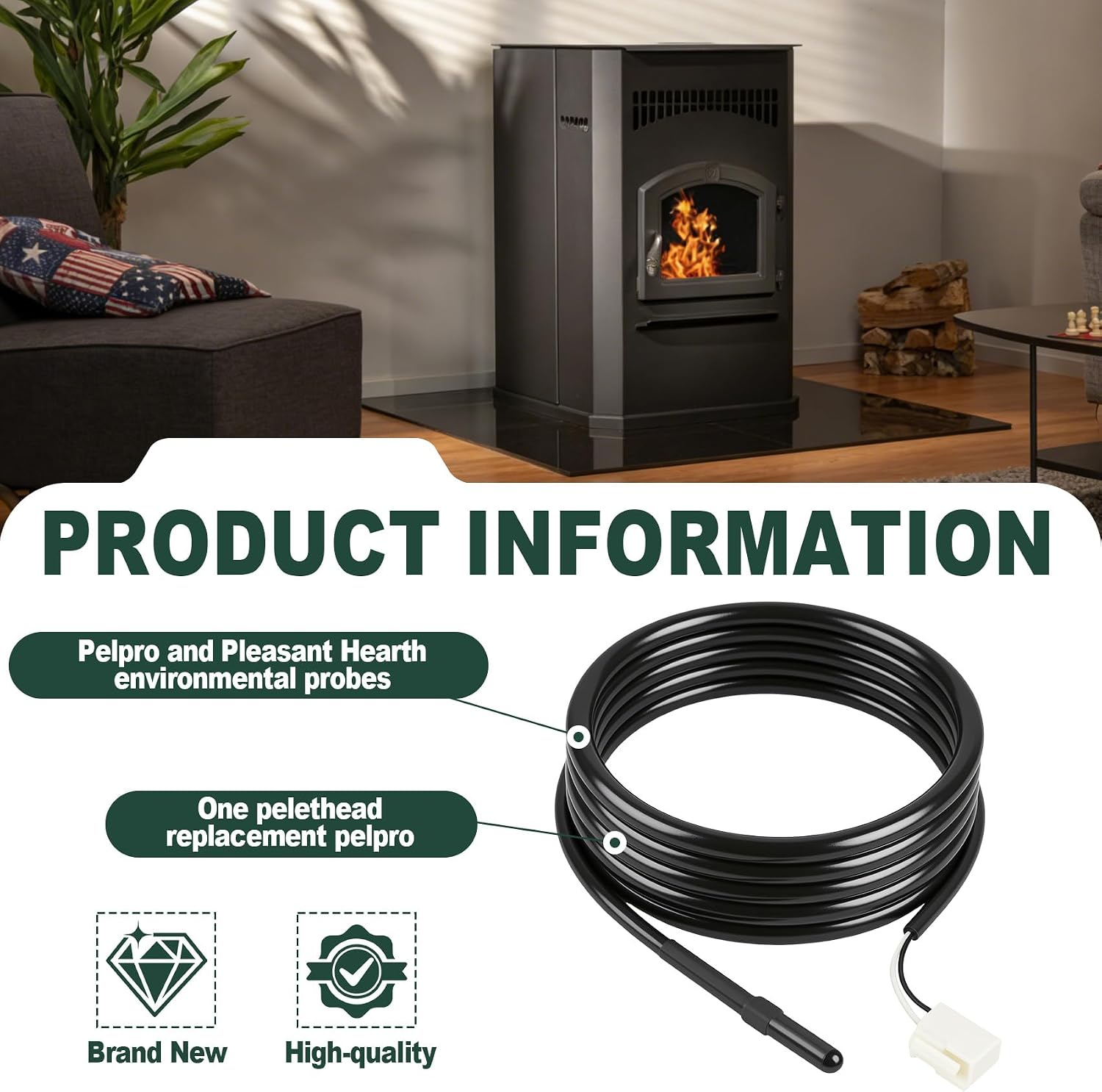 SRV7000-668 Ambient Probe Fits for Pelpro & Pleasant Hearth, 1 Pcs