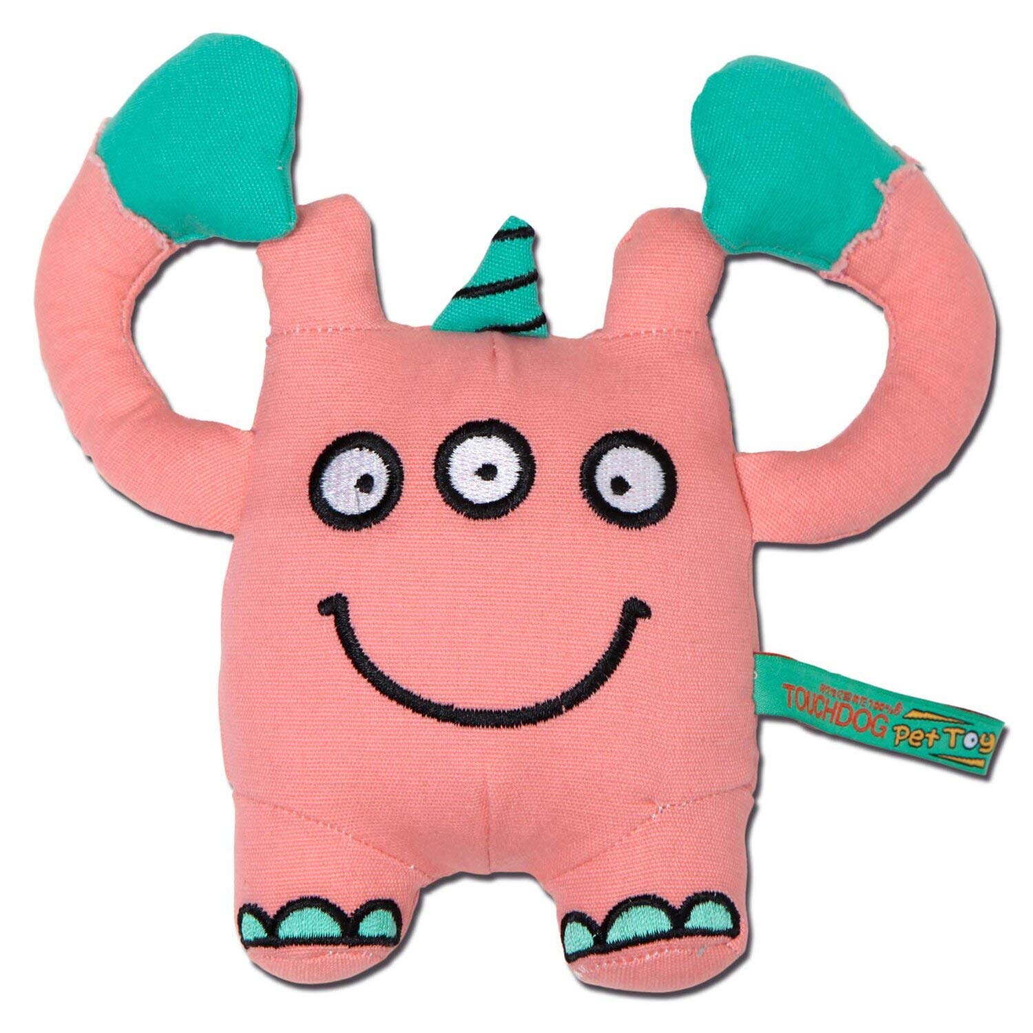 Touchdog Cartoon Three-eyed Monster Plush Dog Toy, One Size, Pink