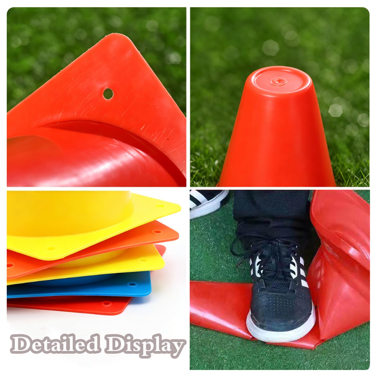 Cinesini per Allenamento Calcio,Cono di Traffico in Plastica,Coni da Allenamento per Calcio,Coni di Segnalazione,Multiuso,Flessibile,per Allenamento Calcio,attività,Gioco,Addestramento