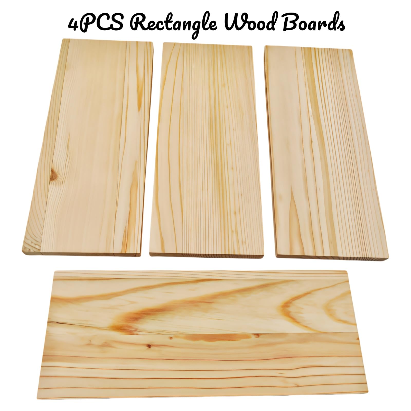 4PCS Rectangle Wood Boards Unfinished Wood Blocks for Crafting 25x10x1cm Blank Whittling Wooden Blocks for Carving,Painting & Burning - Image 2