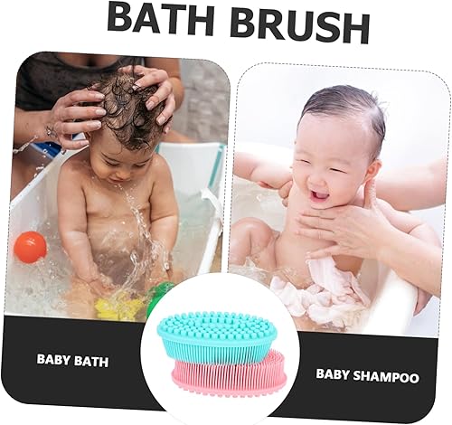 Miniatura 3 de 2pcs Dual Sided Silicone Bath Brush for Boy Girl Soft Exfoliating Body Scrubber for Gentle Cleansing Sensory Development for Parent Interaction