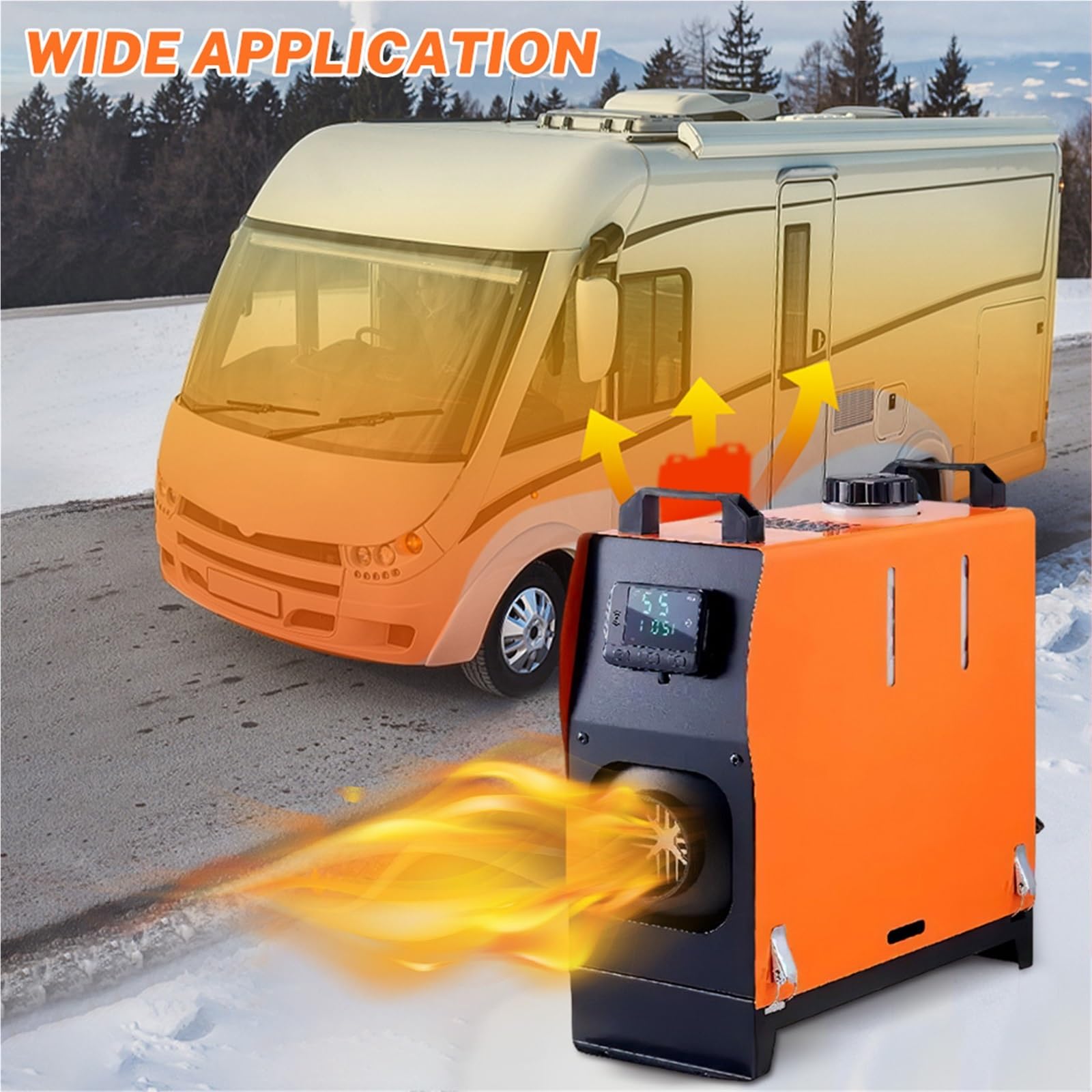ogrzewacz samochodowy Podgrzewacz Powietrza Na Olej Napędowy 5 KW, Samochodowy 12 V, Z Przełącznikiem LCD, Tłumik