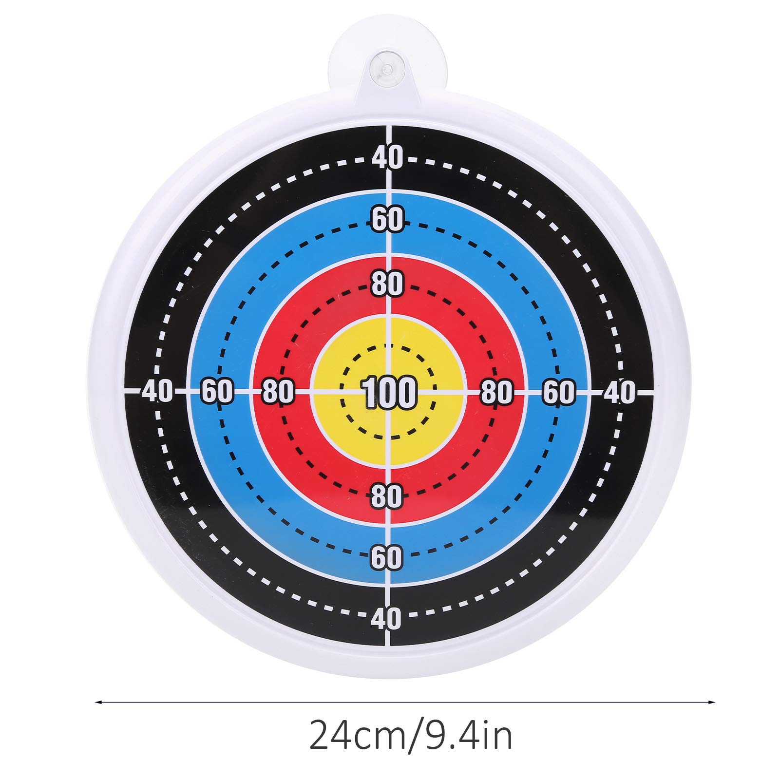 equlup Round Archery Target, Indoor Suction Cup Arrow Target 24cm/9.4in Suction Cup Toy Bow Archery Hanging Target for Archery Shooting Accessories