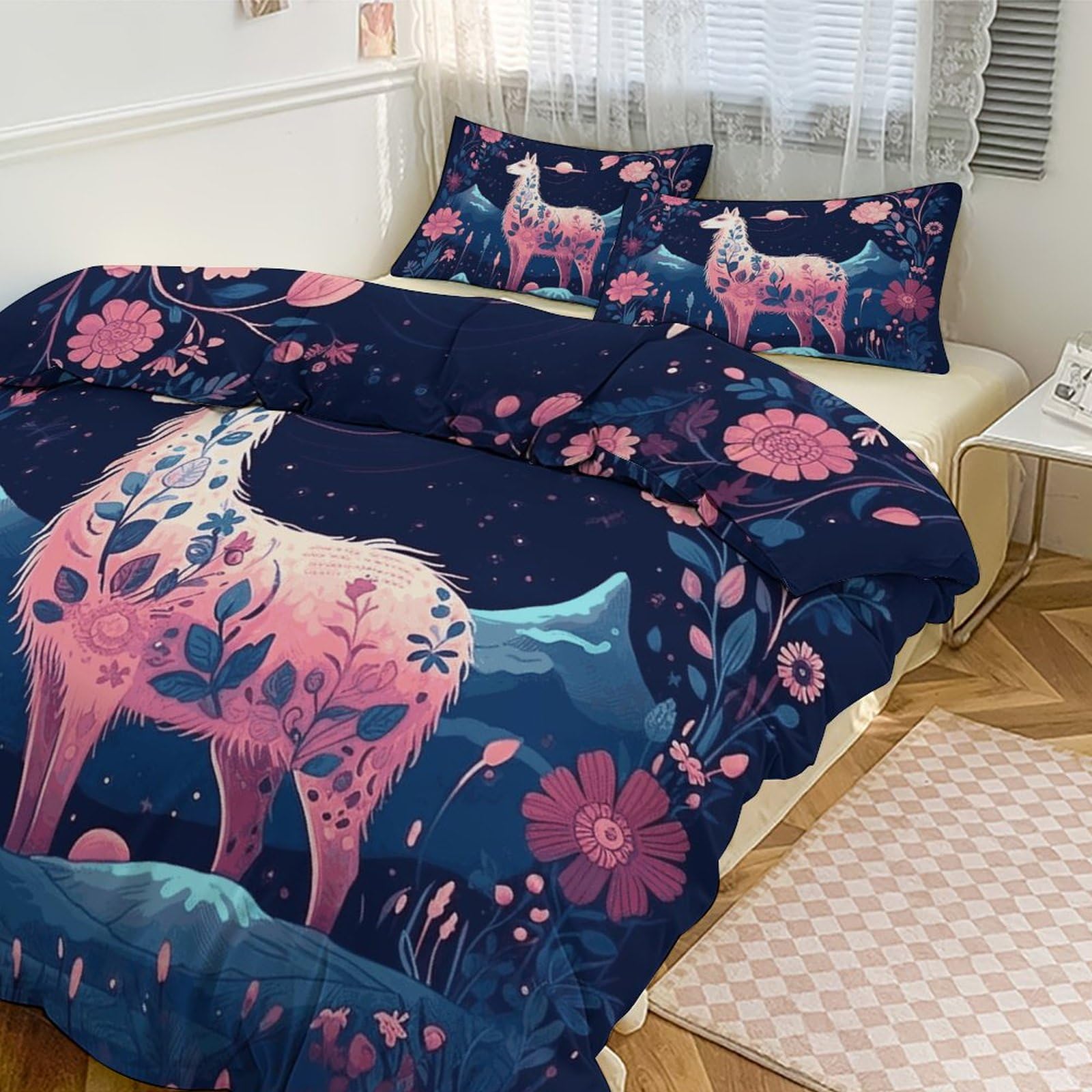 Housse de couette alpaga nuit étoilée 3 pièces pour créer un cocon douillet dans votre chambre