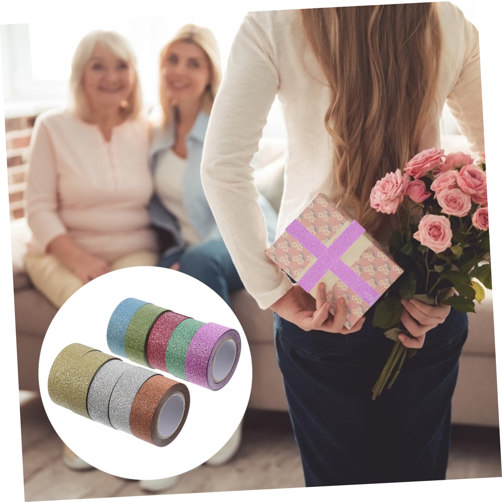 STOBOK 30pezzi Nastro Adesivo Decorativo Wasabi Tape Glitterato Nastro Fai Te Per Scrapbook e Progetti Creativi Facile Da Strappare e Rimuovere Multiuso e Pratico Adesivo Per Superfici
