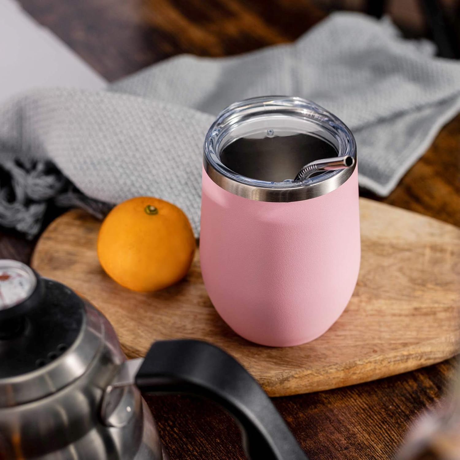 COMOOO Stainless Steel Wine Tumbler with Lid and Straw 12oz Double Wall Vacuum Insulated Travel Tumbler Cup for Coffee, Wine, Cocktails, Champagne (Mix color,8 Pack) - Image 7