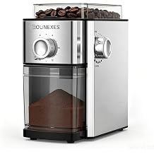 Flat Burr Coffee Grinder Electric, Automatic Coffee Bean Grinder with 17 Adjustable Settings, Burr Mill for Espresso, Removable Container, 2-12 Cup,metal silver