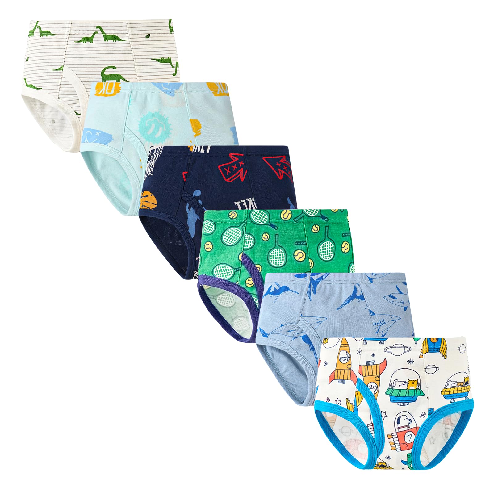 Boys Underwear Briefs Cartoon Print Pattern 100 Cotton Comfortable And Breathable Toddler Underwear 6 Pack