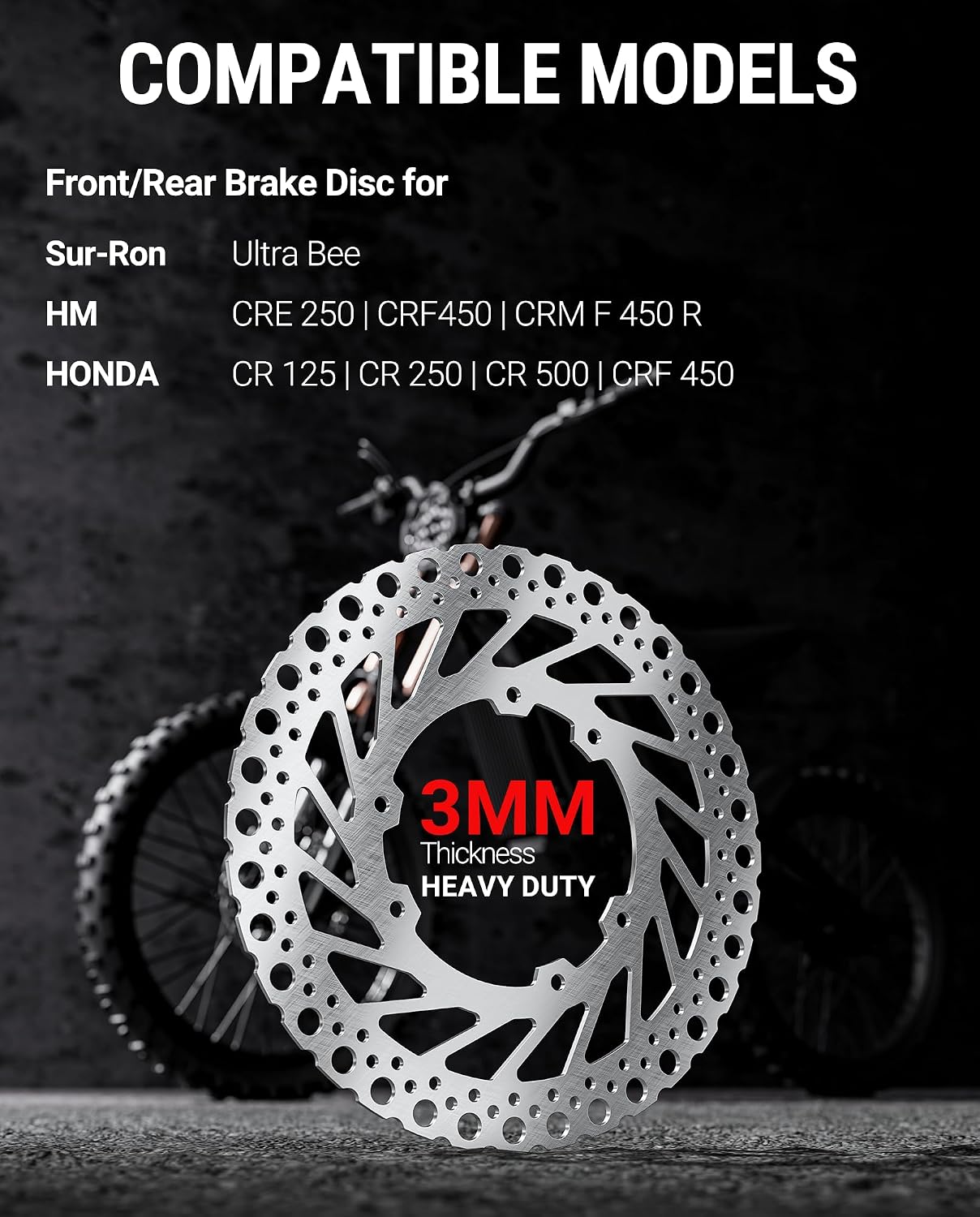 Front Disc Brake Rotor(240mm),Stainless Steel MTB Brakes Rotors with 6-Hole,Thickness 3mm,for Sur-Ron ultra Bee(Front)