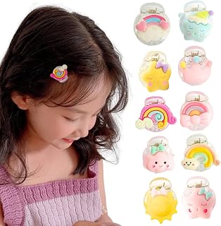 BellaStella 10 Pcs Korean Stylish Mini Hair Claw Clips for Girls and Kids – Cute Rainbow Design, Strong Grip Hair Accessories Price In India