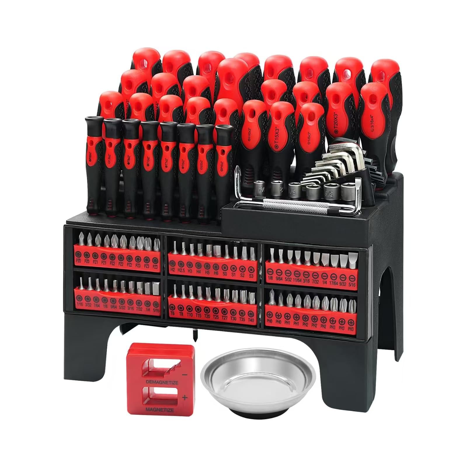 Hlzcmwi Red Screwdriver Set Featuring Strong Heads Steel Construction And Ergonomic Grip For Home And Electronics Repair Full Screwdriver Tool Set