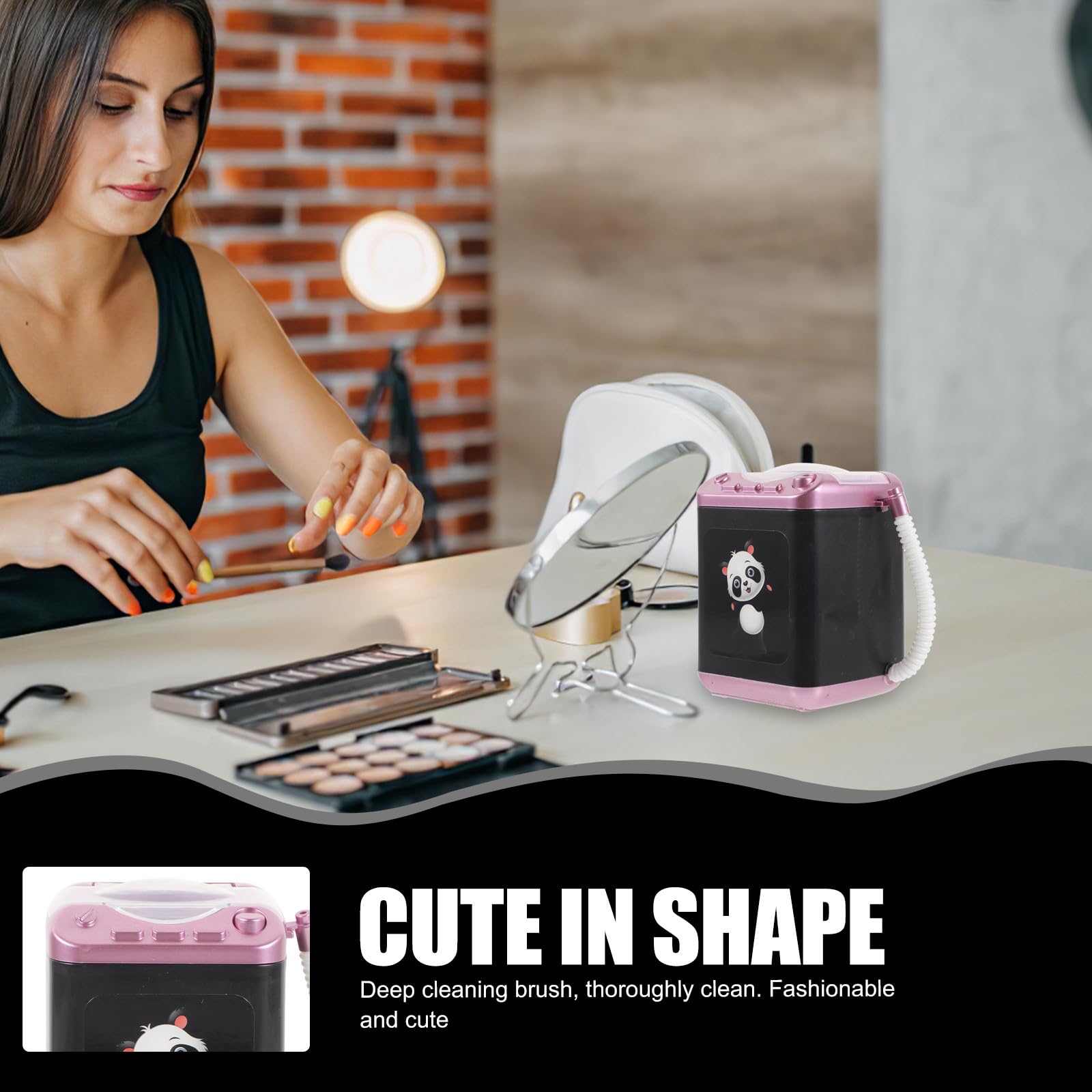 Lavatrice Spugnette Make Up Elettrica Portatile per Pulizia Profonda di Pennelli Trucco e Spugne Design Compatto e Materiale Plastico Resistente