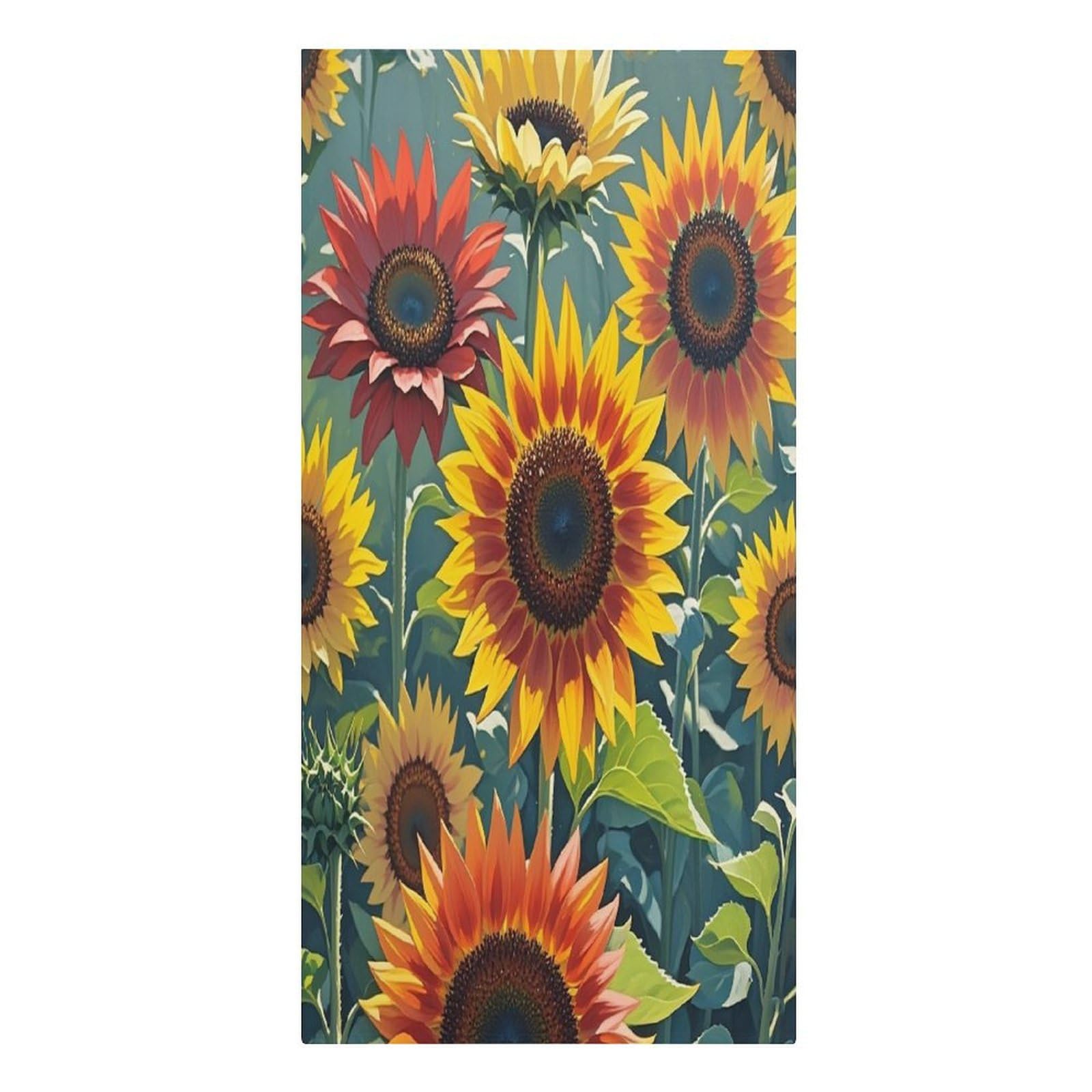VstaDank Red and Yellow Sunflowers Beach Towel Vacation Essentials Sand Free Soft Quick Dry Swim Towels 61"x30" Modern Extra Large Towels Lightweight Microfiber Beach Towel for Swimming Pool