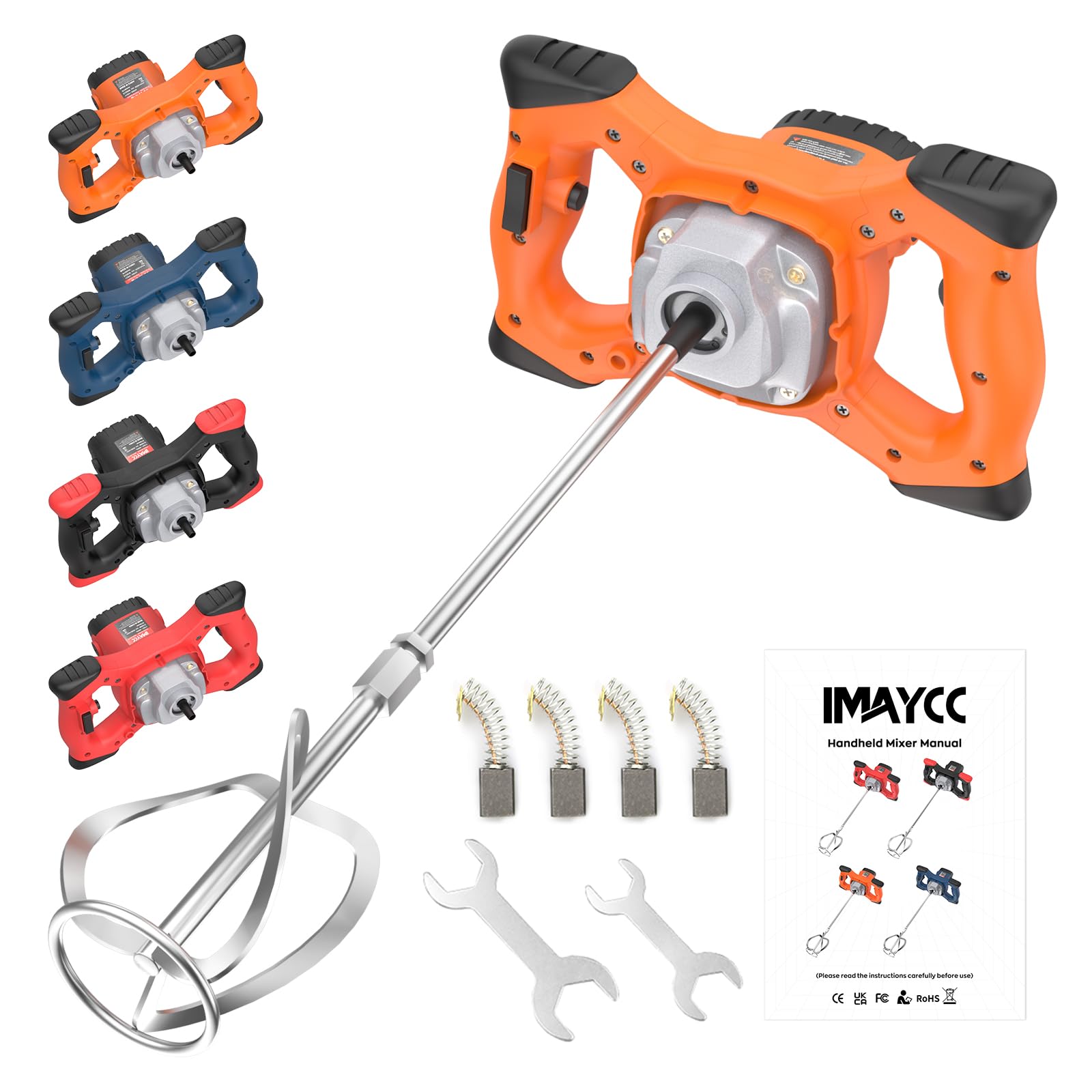 2100W Mezclador de Taladro de Hormigón Eléctrico Profesional, Mezclador de Mortero Portátil, Agitador M14 Ajustable, para Mezclar Pintura, Lechada de Cemento, Hormigón, Mortero, Forraje, etc.