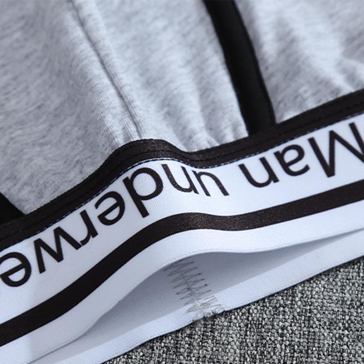 Mens Boxer Briefs Contrast Piping Pouch Trunks Underwear