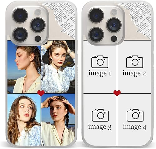 Eomnniofoy Haz tus propias fotos - Fundas para iPhone 11 12 13 14 Pro Max Plus Mini Samsung S21 S22 Ultra Plus transparente-4 fotos