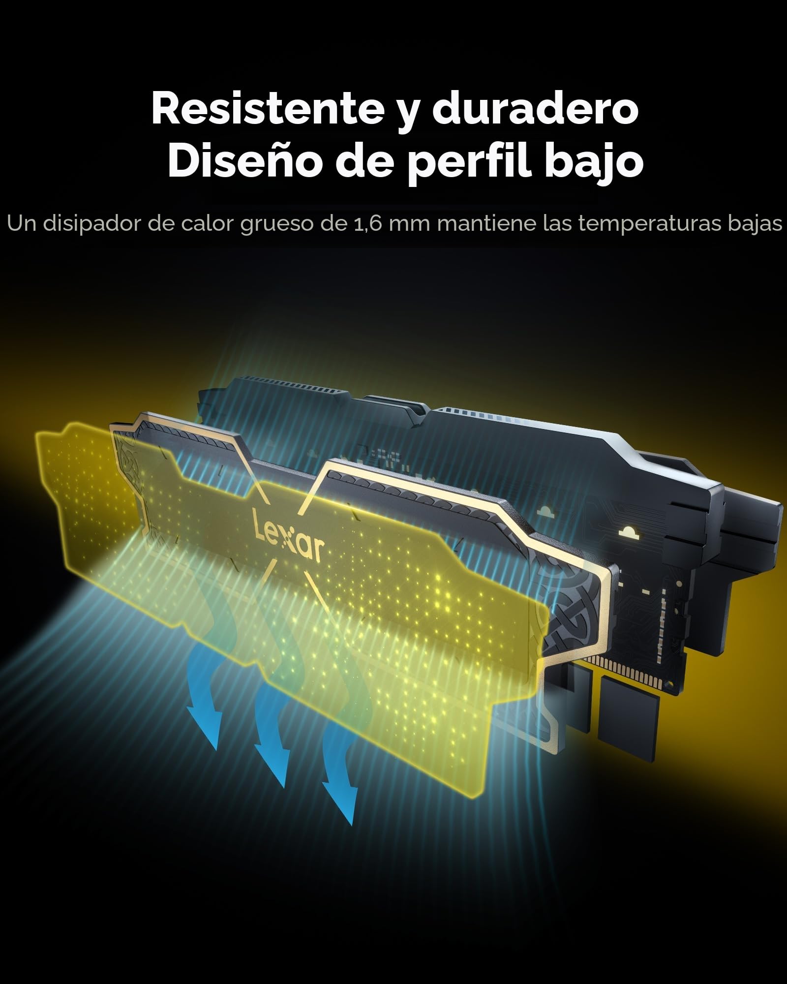 Lexar OC Memoria RAM DDR5 32GB Kit (2x16GB) 6000 MHz CL36, DRAM 288-Pin UDIMM PC Memoria DDR5 para Computadora Juegos Alto Rendimiento Compatible con Intel XMP 3.0/AMD Expo, AI, CL36-40-40-96, 1.4V