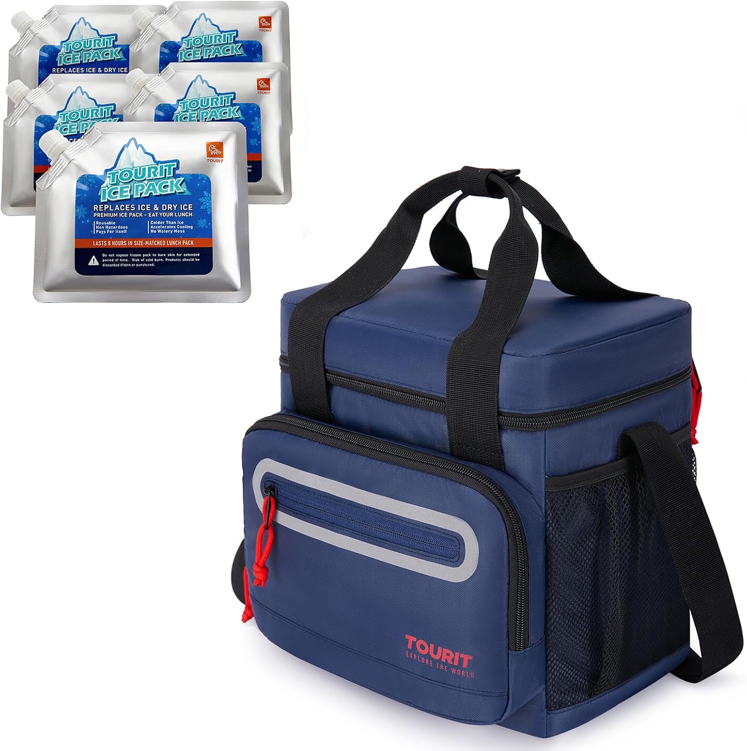 TOURIT Lunch Bag and 5 Ice Packs Bargain Perfect Combination