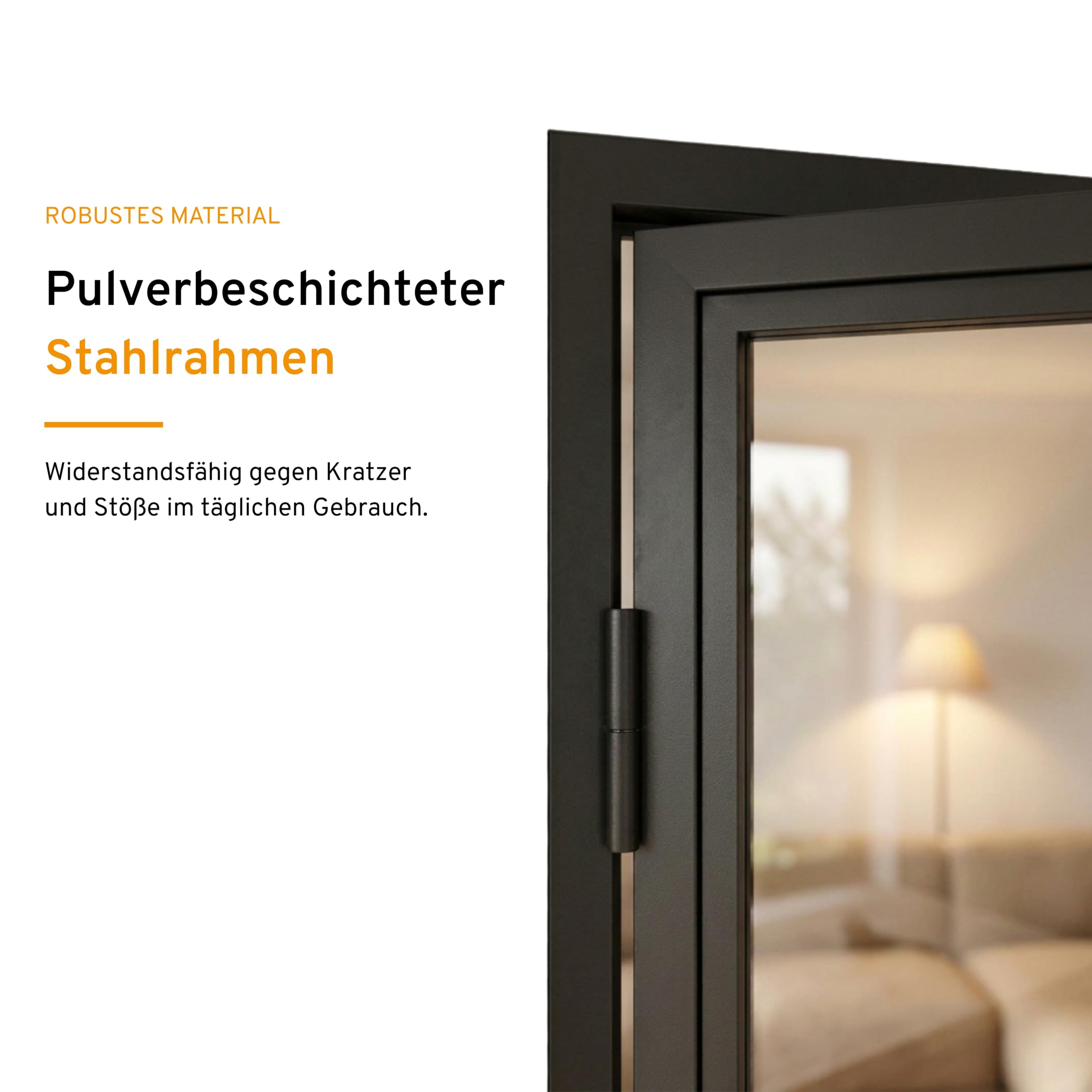 inova Glastür Komplettset 834x1972mm DIN links Griffstange Drehtür Grauglas mit Beschlag und Zarge