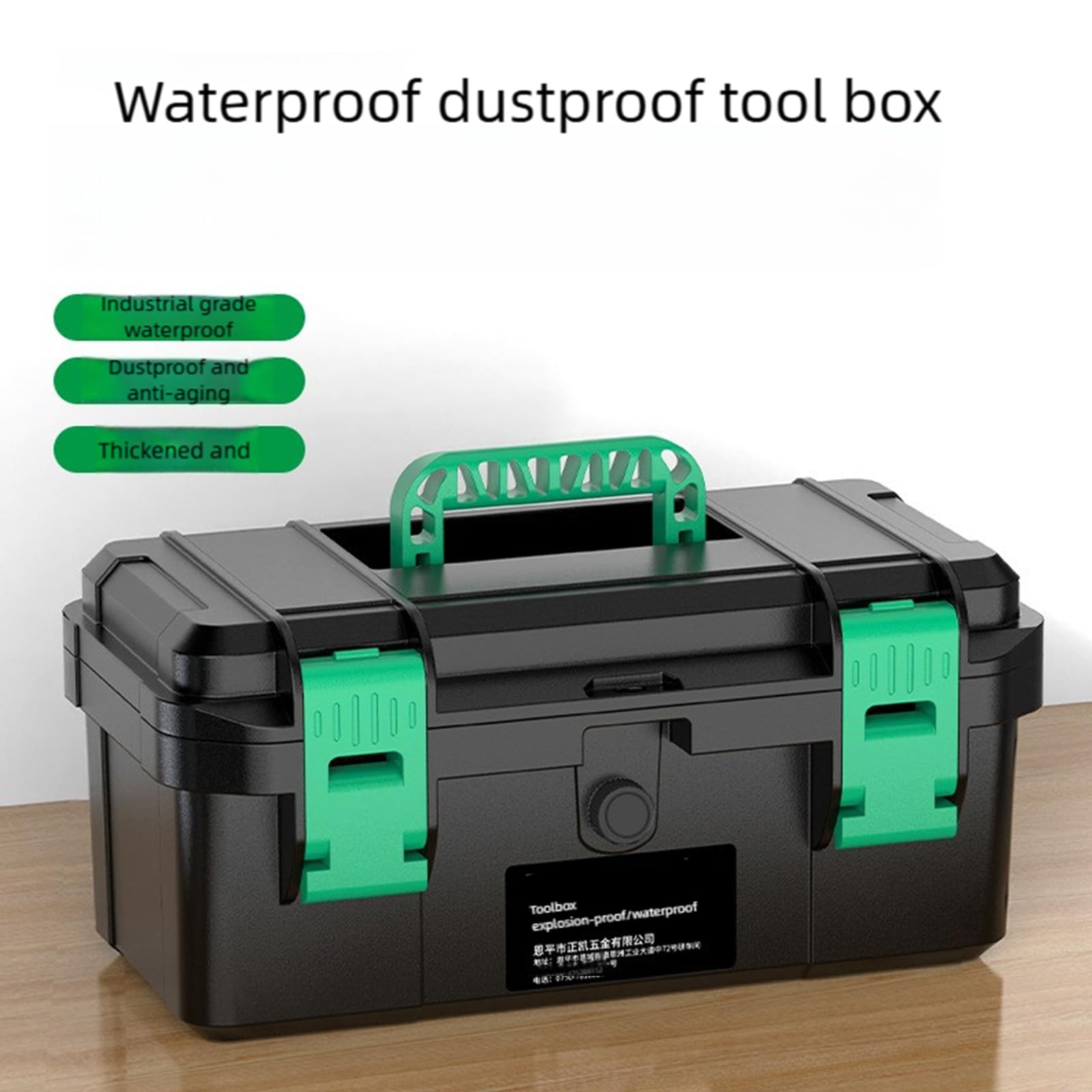 Caja de herramientas resistente a los aplastamientos, caja de almacenamiento rígida para almacenamiento al aire libre y organización pesada, caja de herramientas de camión