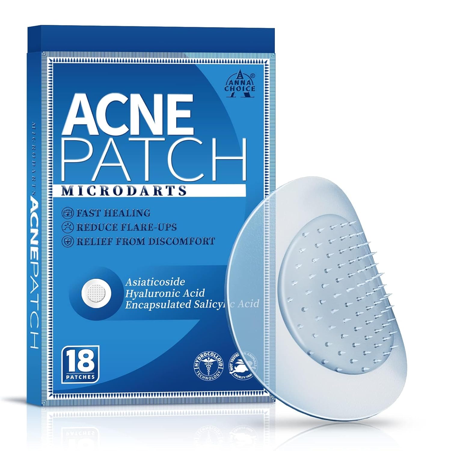 Microdart Pimple Patches for Face with Hyaluronic Acid and Salicylic Acid Cute microdart acne patch for Women Men