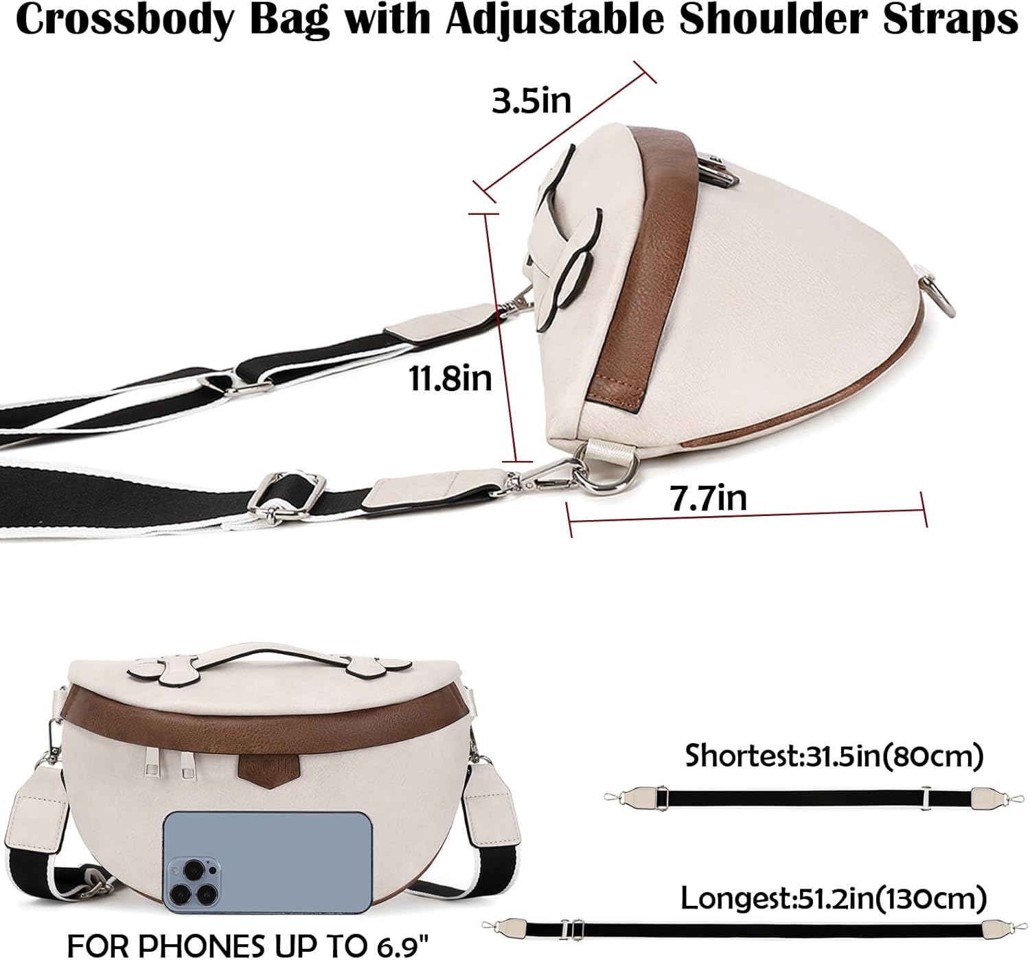 Eslcorri Crossbody Bags for Women - Fashion Sling Purse Shoulder Bag Fanny Pack Leather Causal Chest Bum Bag Cross Body Purse - Image 6