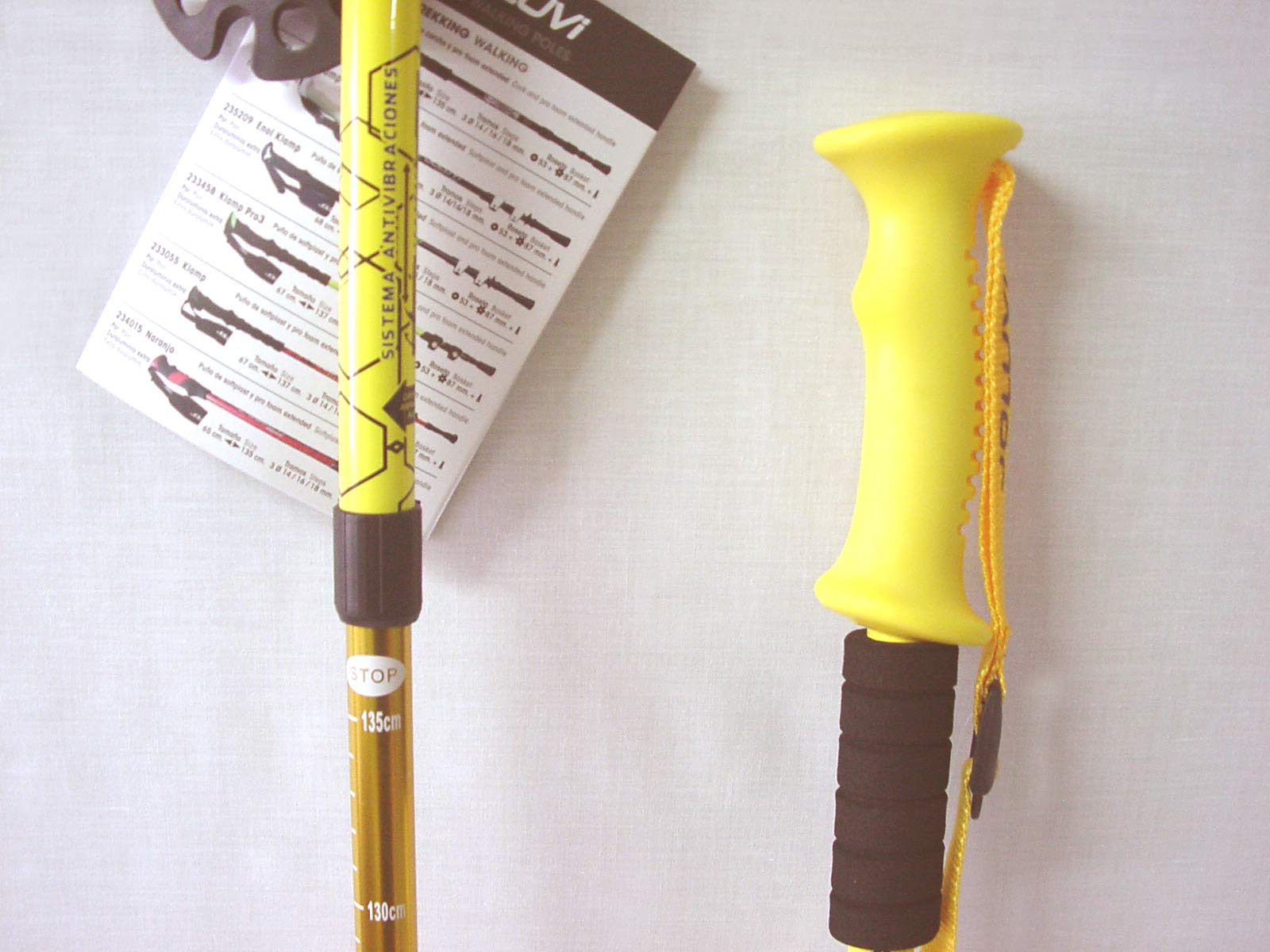 Joluvi Unisex Active Bastones Trekking, 68-135 cm Talla, Amarillo Neón/Negro