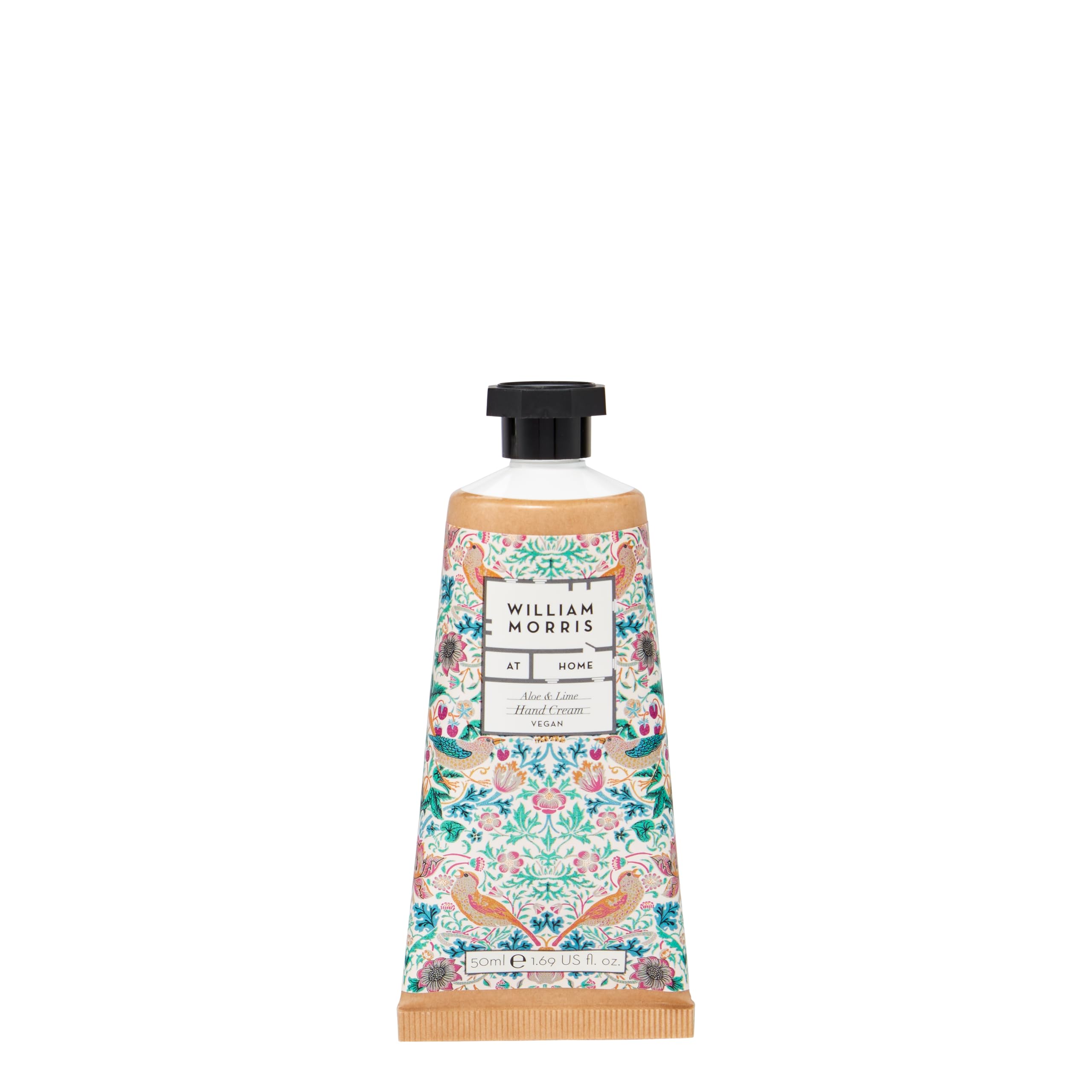 William Morris At Home Hand Cream 50ml, Enriched with Shea Butter, Floral Fragrance With Cedarwood, Pocket and Travel Size, Vegan and Cruelty Friendly, Aloe and Lime, Strawberry Thief